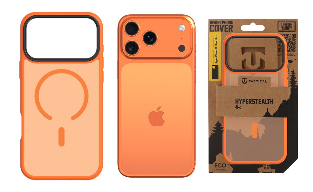 Tactical MagForce Hyperstealth kryt, iPhone 17 Pro Max, oranžový