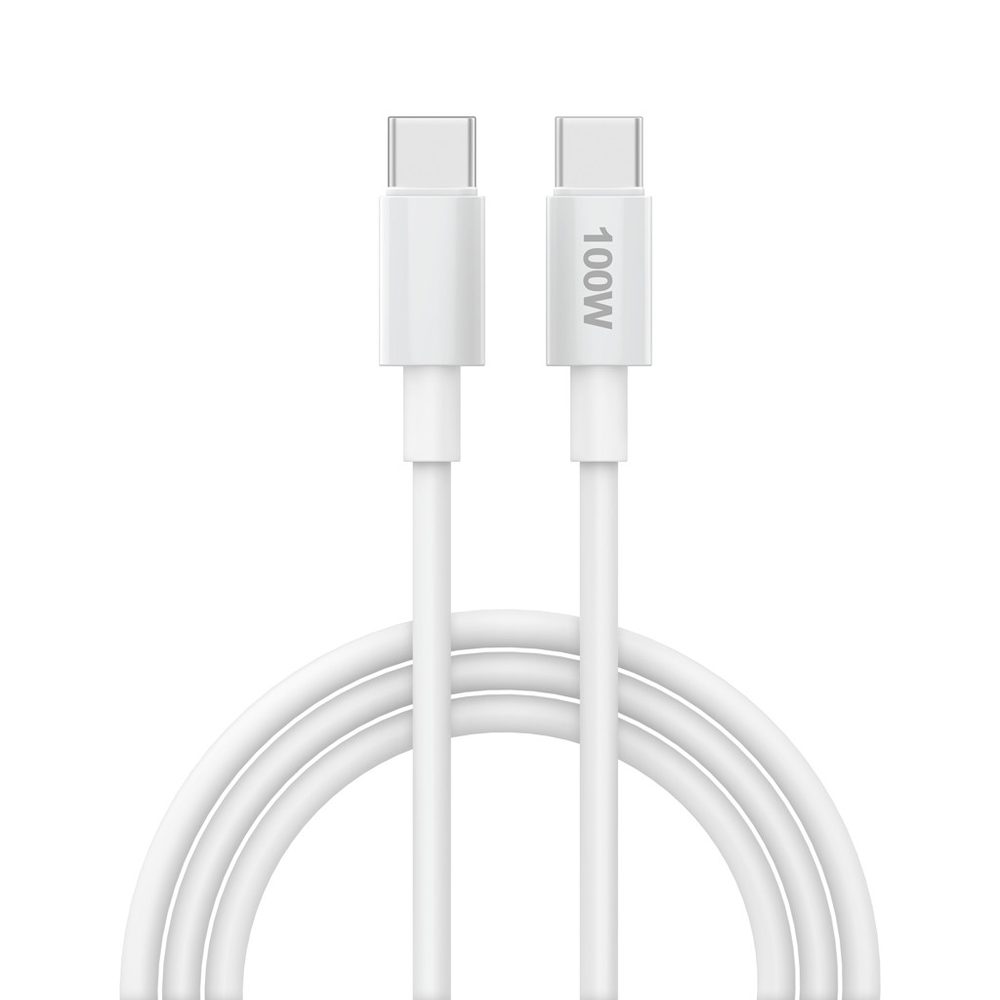 Kabel USB-C - USB-C, PD 100W, 1m, bílý