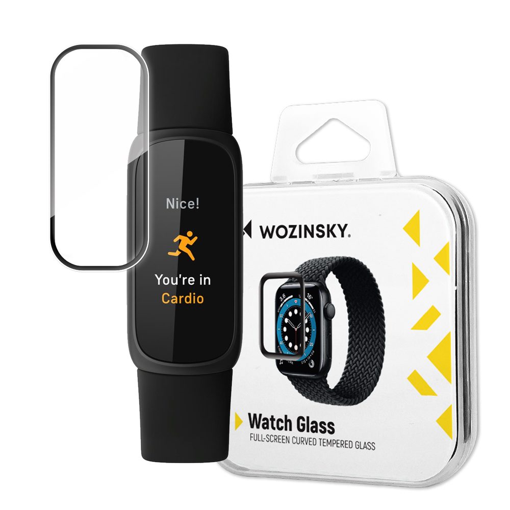 Wozinsky Watch Glass Hibrid üveg, Google Fitbit Inspire 3, Fekete