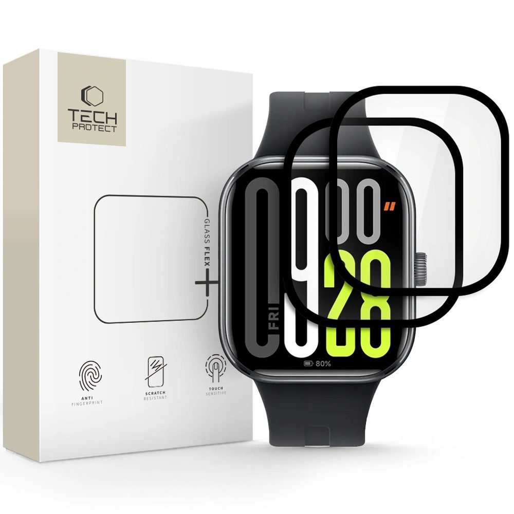 Tech-Protect Hybridní sklo Flex+, Xiaomi Redmi Watch 5, černé, 2 kusy