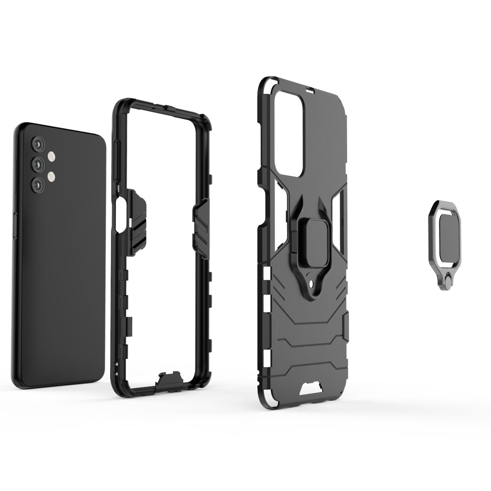 Husă Ring Armor Kickstand, Samsung Galaxy A32 5G, Neagră