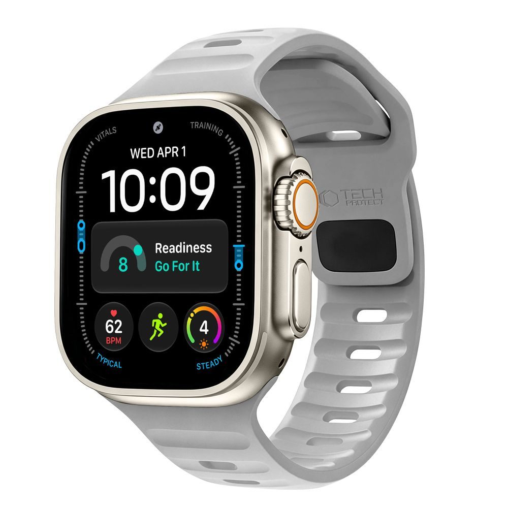 Tech-Protect Silicone Line narukvica, Apple Watch 8 / 9 / 10 / 11 / 12 / SE / Ultra (44 / 45 / 46 / 49 mm), siva