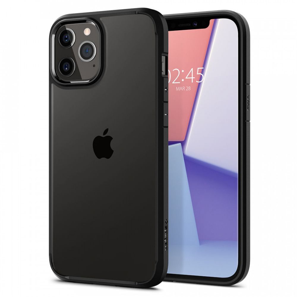 Spigen Ultra Hybrid Kryt Na Mobil, IPhone 12 / 12 Pro, čierný