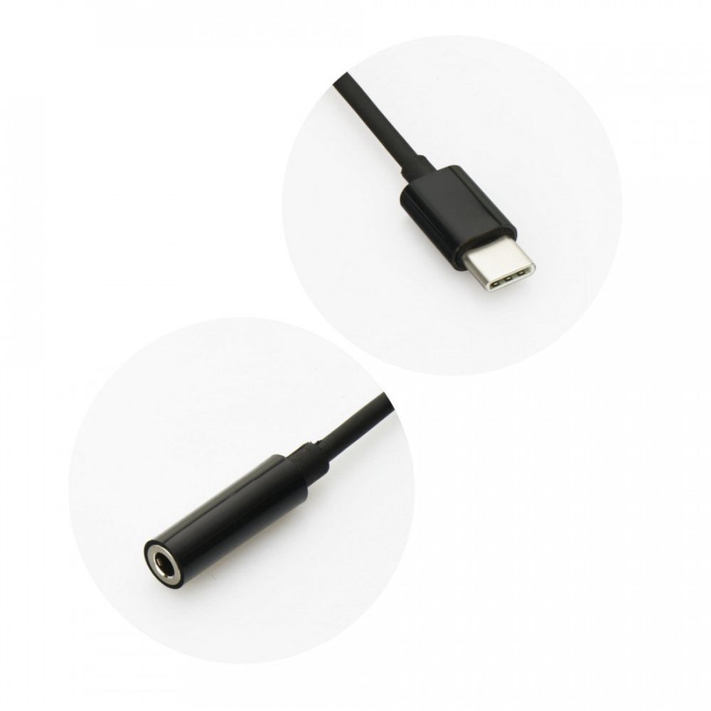 Adaptér USB-C - Jack 3.5 Mm, černý