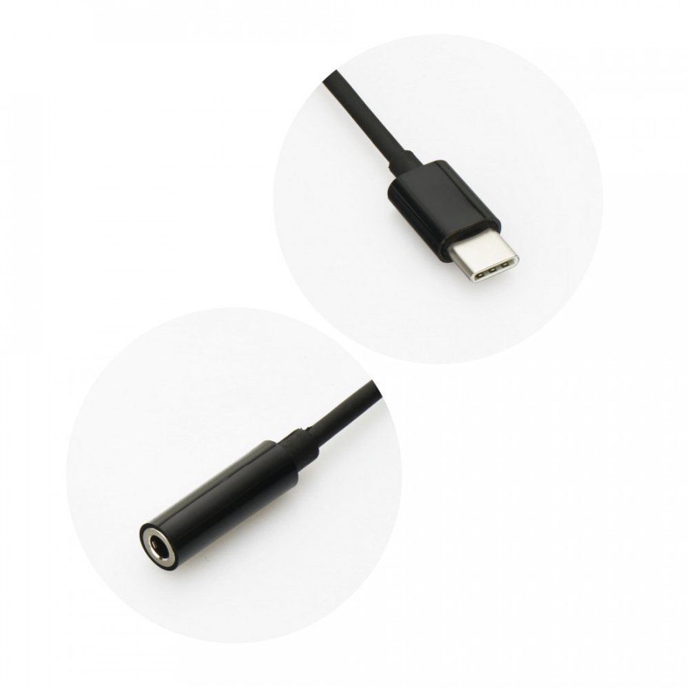 Adapter USB-C - 3,5 Mm-es Csatlakozó, Fekete