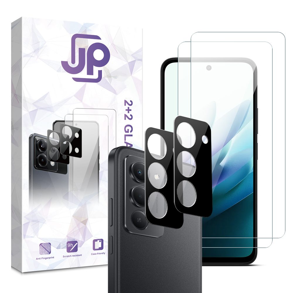 Levně JP Combo pack, Sada 2 tvrzených skel a 2 sklíček na fotoaparát, Xiaomi Redmi 15