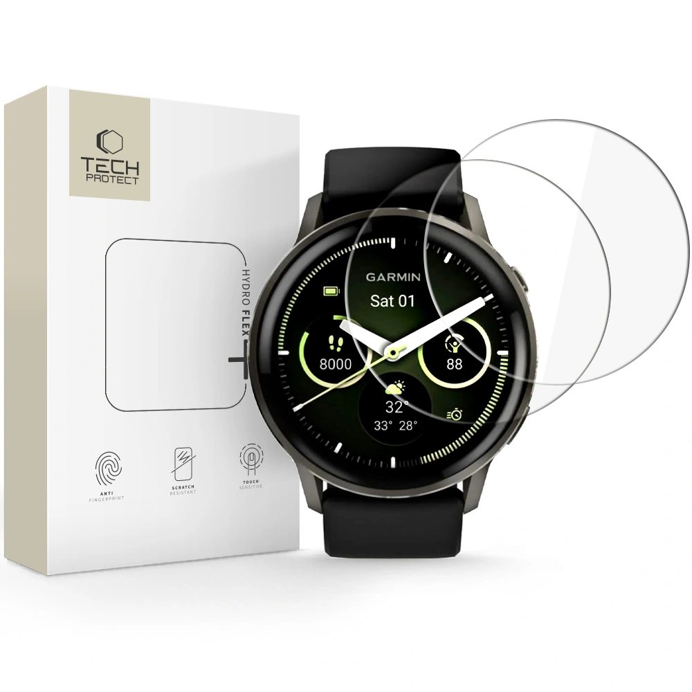 Levně Tech-Protect Hydro Flex+, Hydrogelová fólie, Garmin Venu 4 (45 mm), 2 kusy