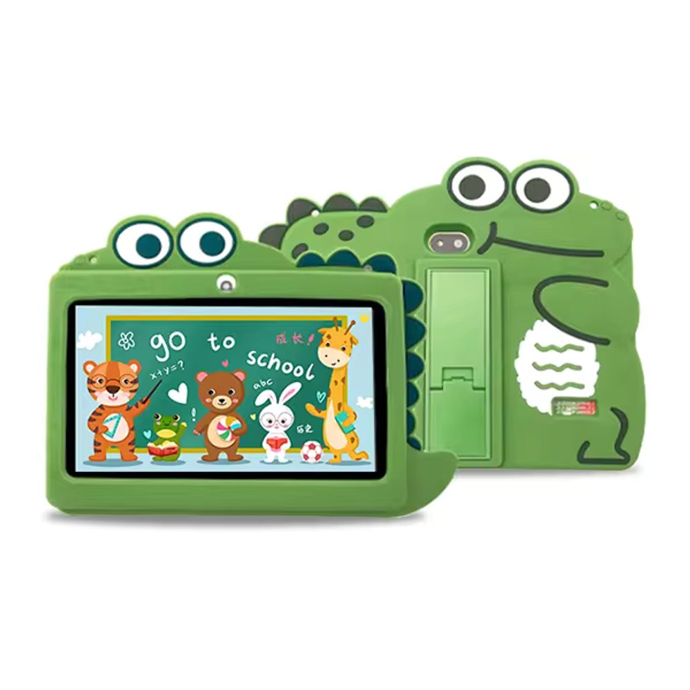 Wintouch K705 tablet pro děti s hrami, Android, duální fotoaparát, bílý, zelený obal