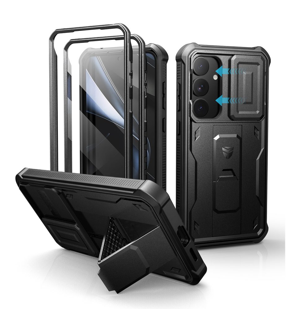 Levně Dexnor 360 Kickstand Camprotector obal Samsung Galaxy S25 Plus, černý