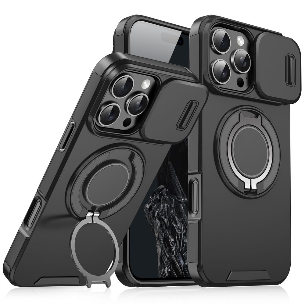 Camslide Stand tok, iPhone 16 Pro, fekete