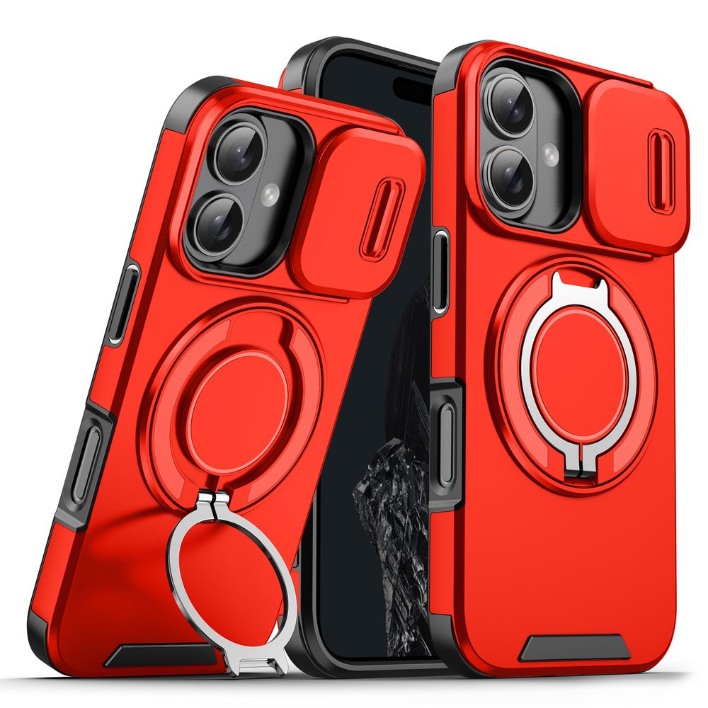 Camslide Stand tok, iPhone 16 Plus, piros