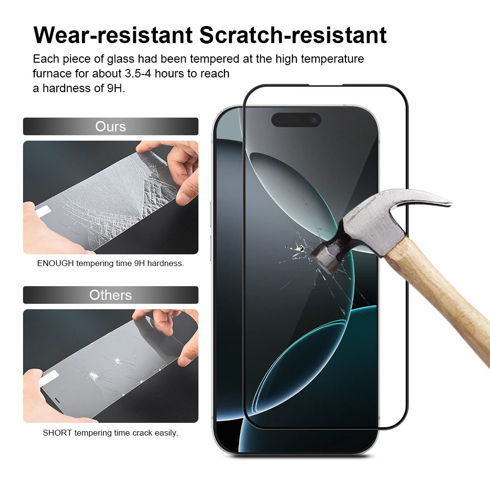 JP Full Pack Tvrdených skiel, 2x 3D sklo s aplikátorom + 2x sklo na šošovku, iPhone 16 Pro