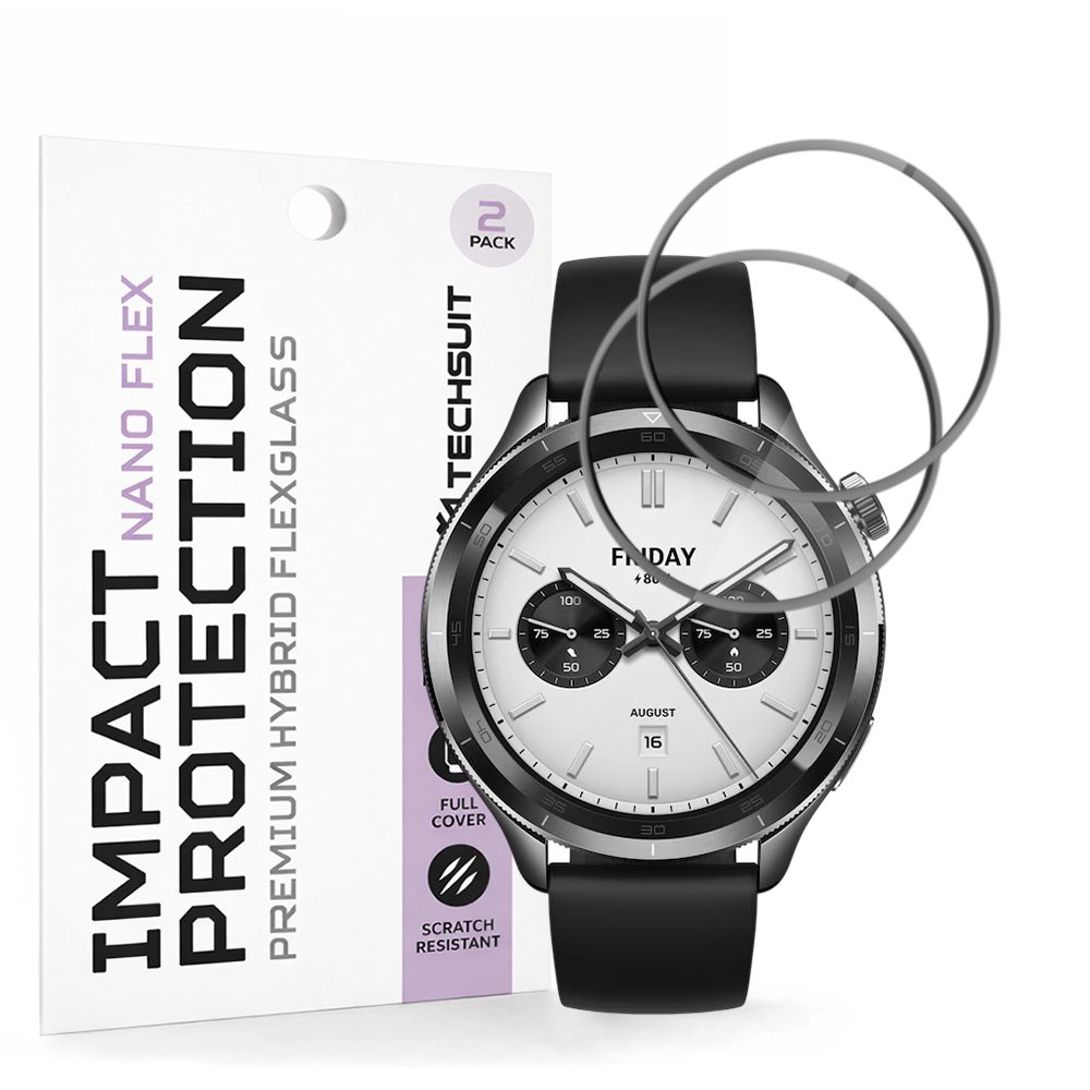 Levně Techsuit Nano Flex, Xiaomi Watch S4, 2 kusy, černé