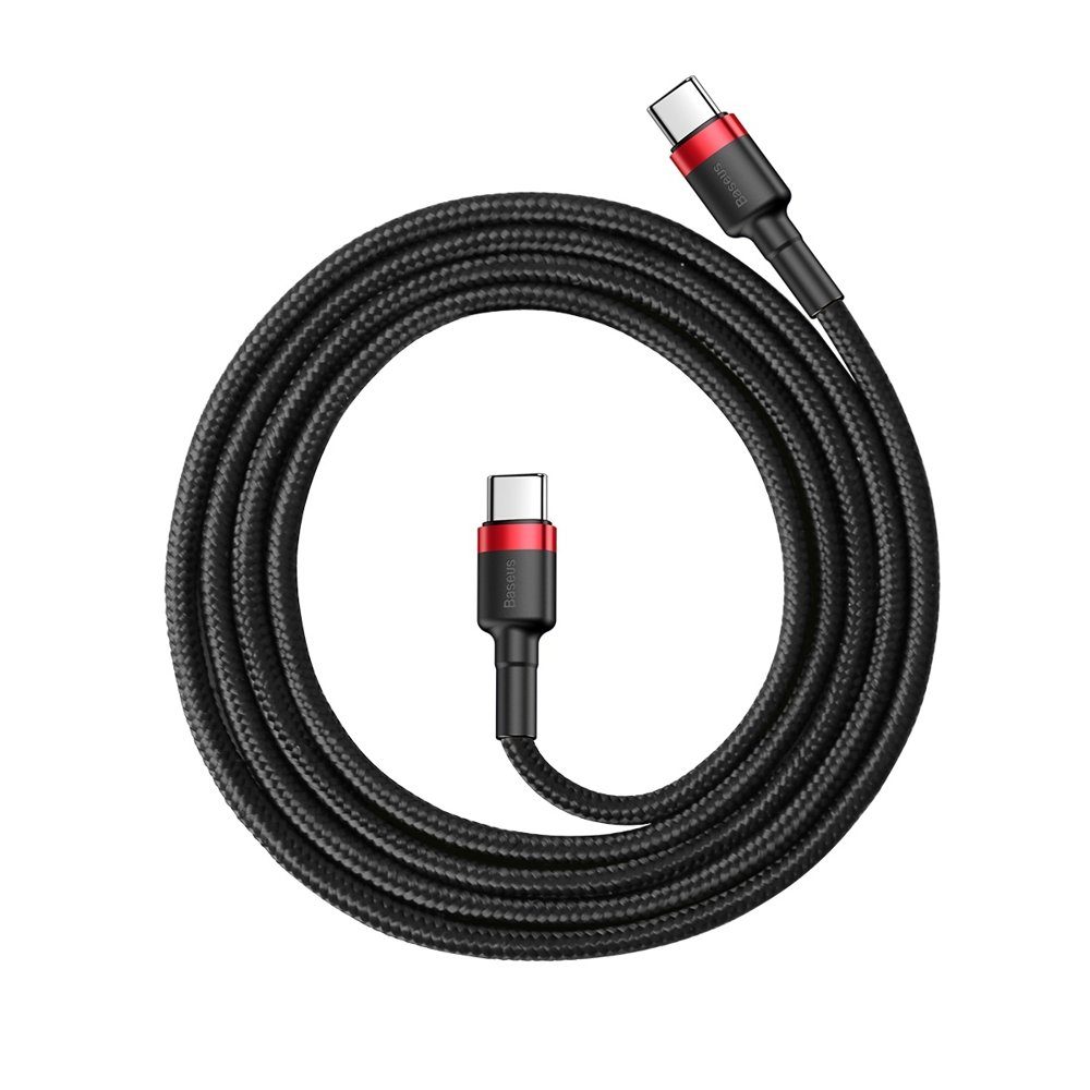 Baseus Cafule Kábel, USB-C, Fekete és Piros, 1 M (CATKLF-G91)