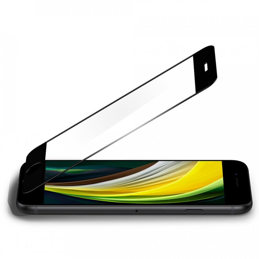 Spigen Full Cover Glass ALM FC Zaščitno Kaljeno Steklo, IPhone 7 / 8 / SE 2020, črno
