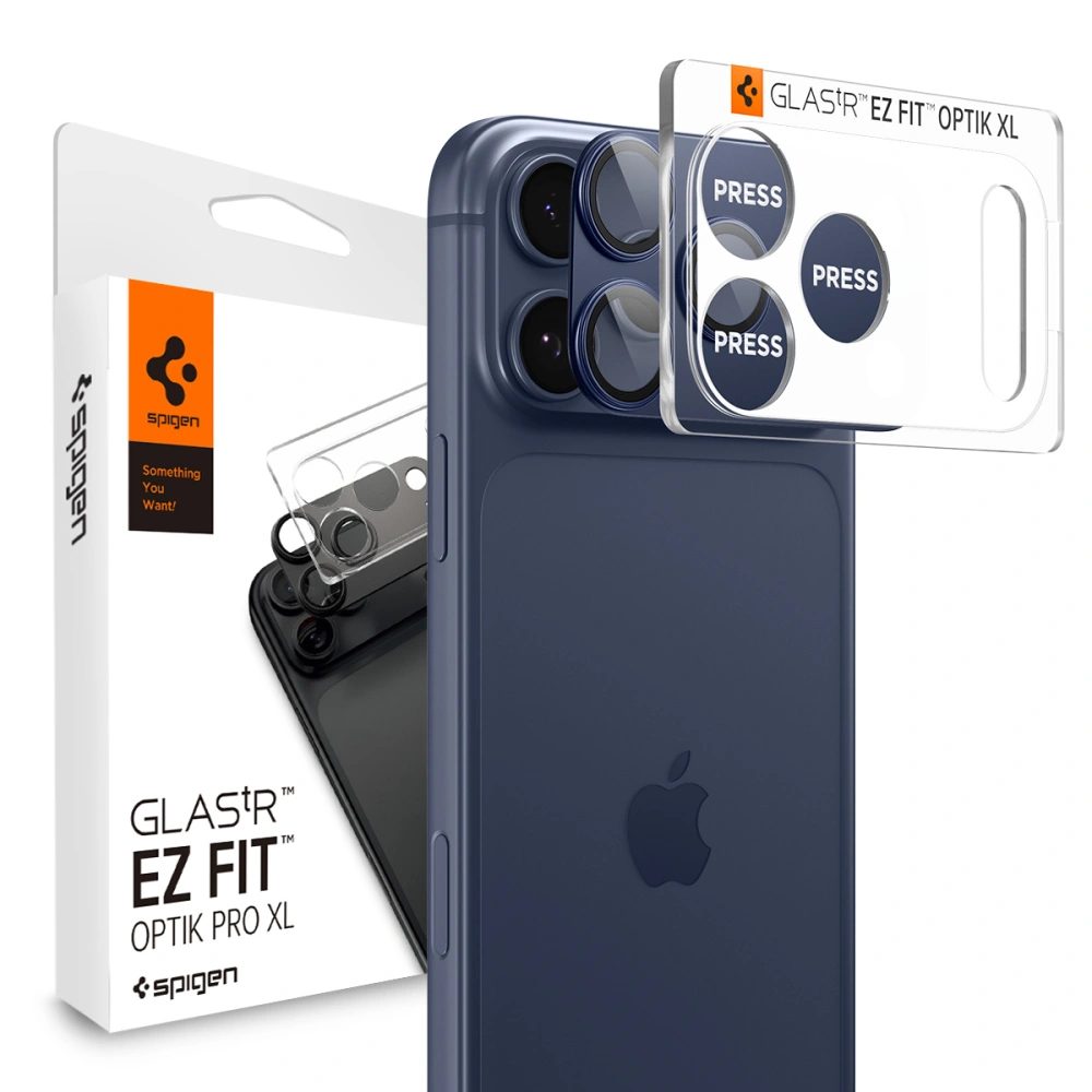 Levně Spigen Optik Pro XL TR EZ Fit ochrana fotoaparátu, iPhone 17 Pro Max, modrá