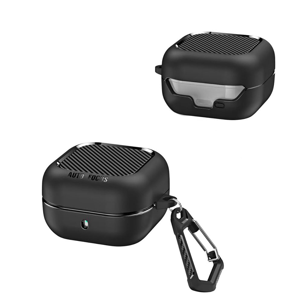 Husa Techsuit CarbonFiber, Samsung Galaxy Buds 4 / Buds 4 Pro, neagră