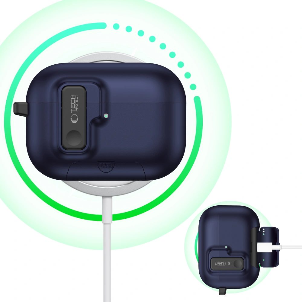 Tech-Protect Slim Hook puzdro, Apple AirPods Pro 3, modré