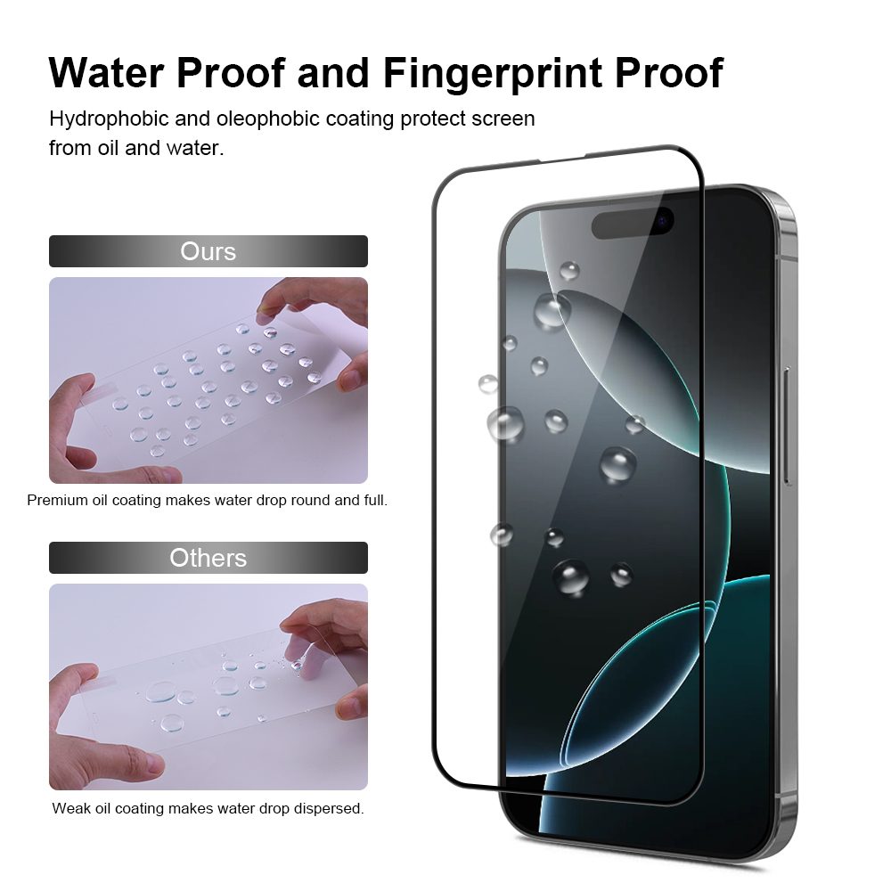 JP Full Pack Tvrdených skiel, 2x 3D sklo s aplikátorom + 2x sklo na šošovku, iPhone 16 Pro