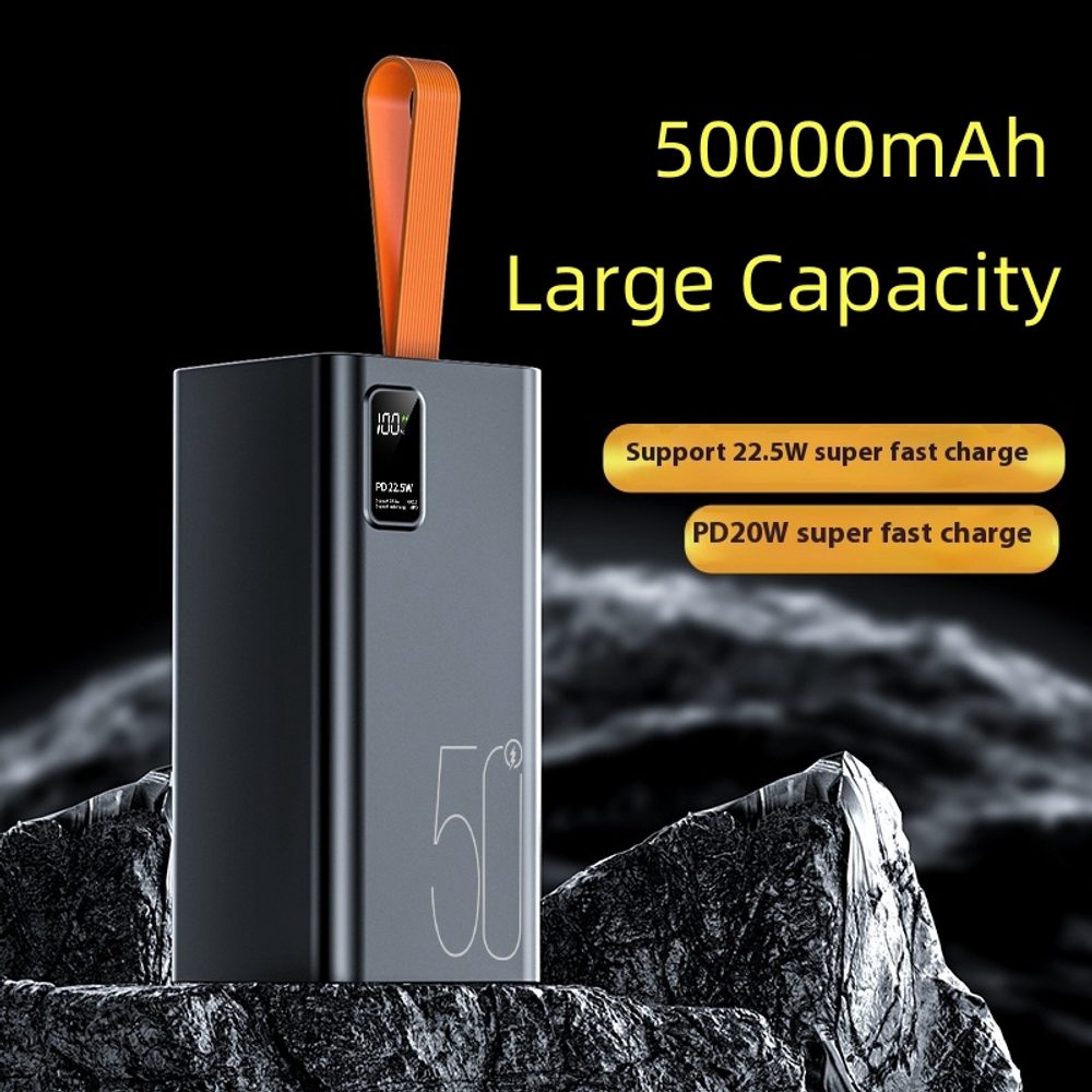 Powerbanka 50000mAh, PD 22,5W, QC3.0, černá