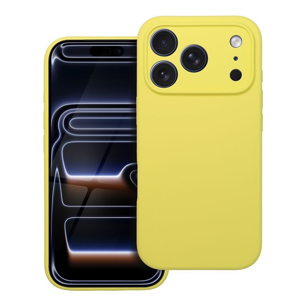 Levně Obal Silicone, iPhone 17 Pro, žlutý
