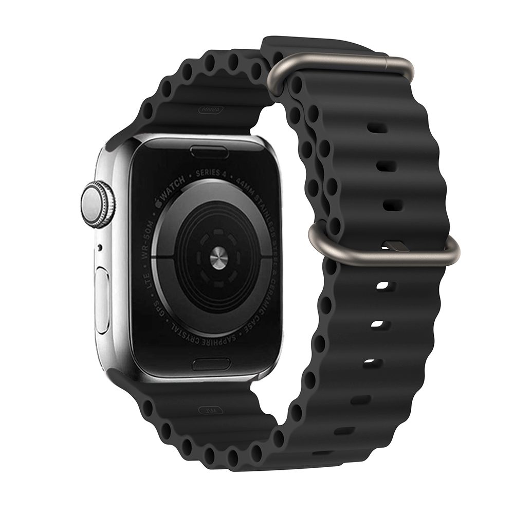 Silikonski Remen, Apple Watch 42 / 44 / 45 / 49 Mm, Dizajn 1, Crni