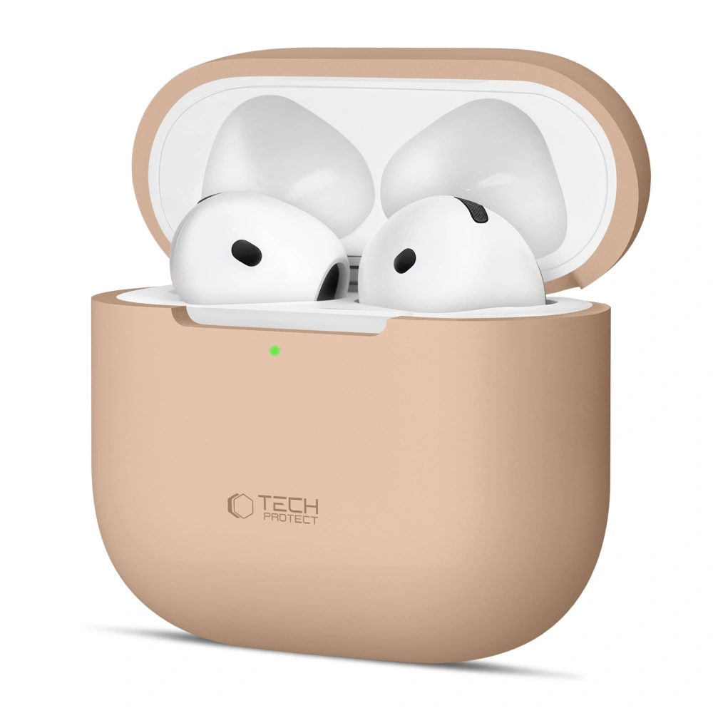 Tech-Protect Silikonové pouzdro, Apple AirPods 4, béžové