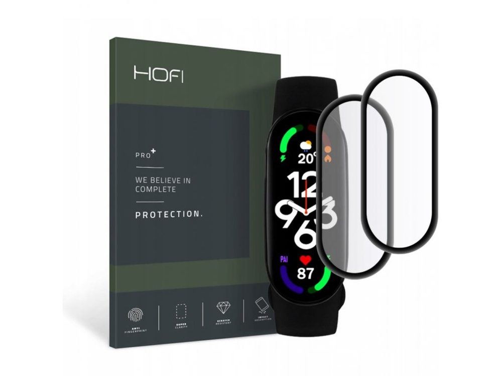 Hofi Pro+ Folie De Sticlă Securizată, Xiaomi Mi Band 7, Neagră, 2 Bucăți