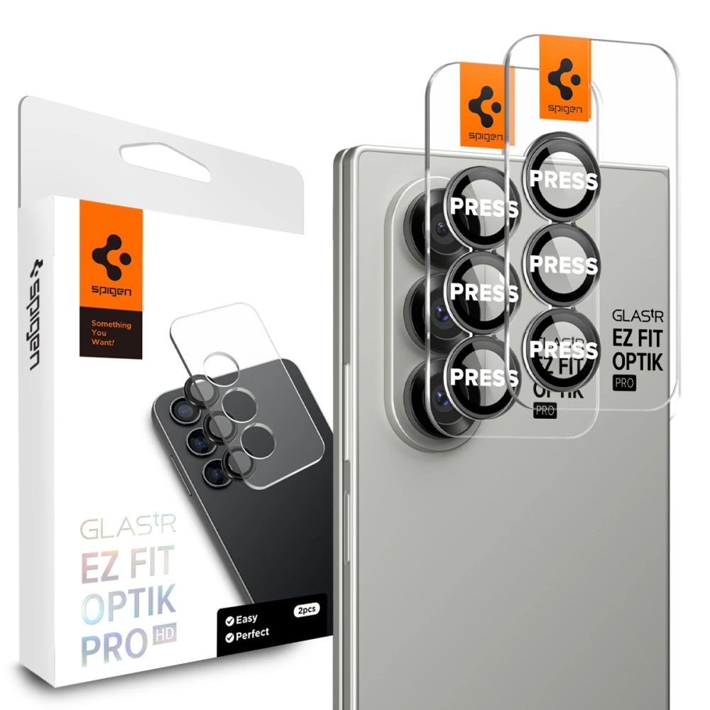 Spigen Optik.TR Ez Fit ochrana fotoaparátu, 2 kusy, Samsung Galaxy Z Fold 7, černá