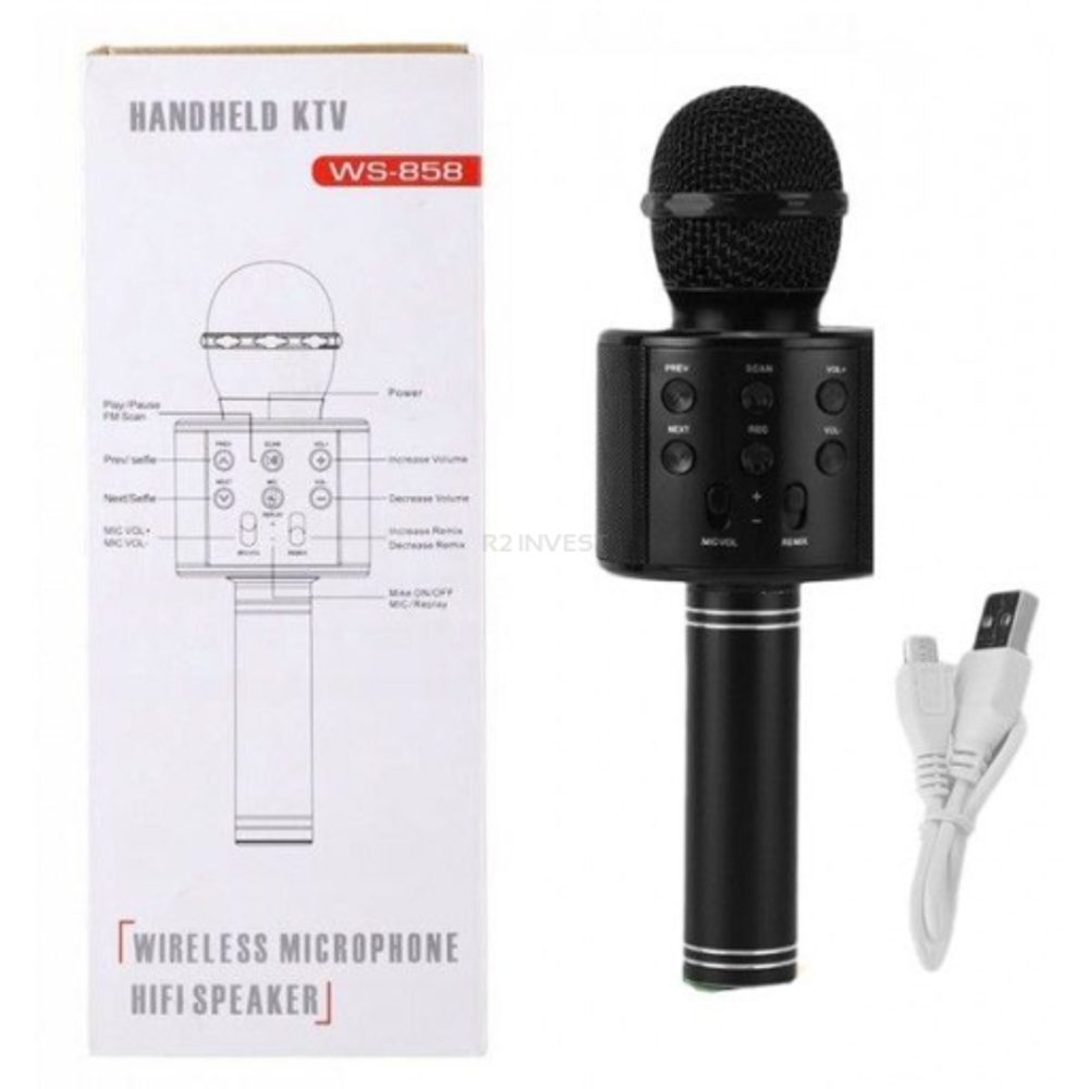Karaoke Mikrofón WS858, čierny