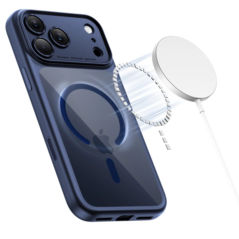 Tech-Protect MagPeak MagSafe CC, iPhone 17 Pro, tmavomodrý / priehľadný