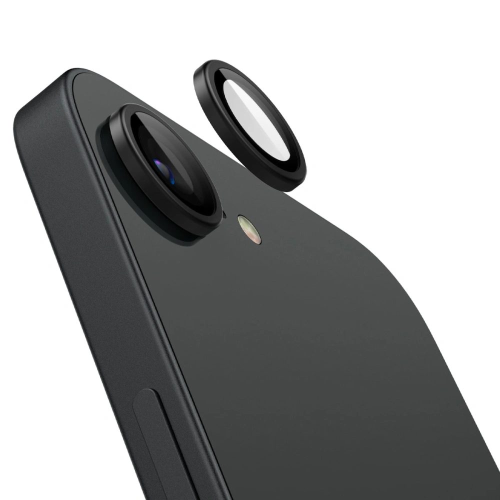 Spigen Optik.TR Ez Fit ochrana objektívu, 2 kusy, iPhone 16e / 17e, čierna