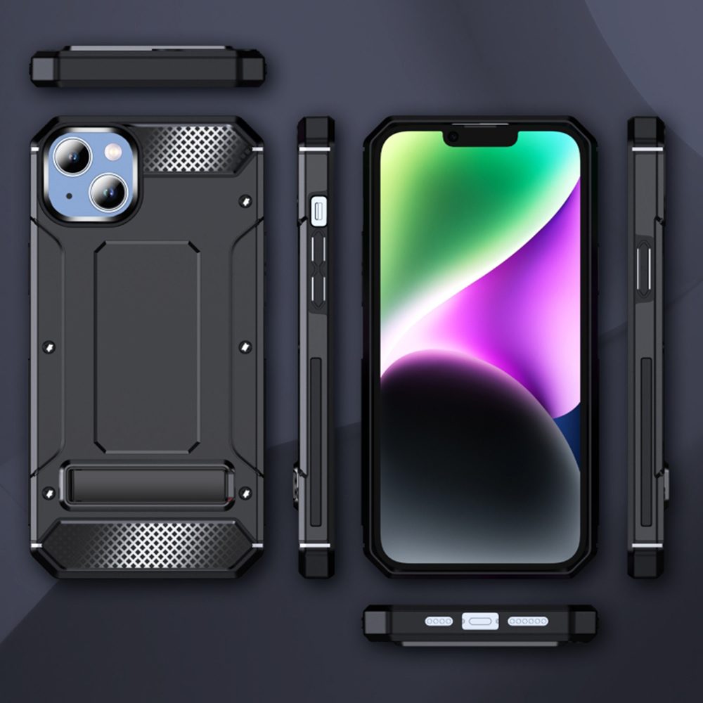 Techsuit Hybrid Armor Kickstand, IPhone 14 Plus, črno