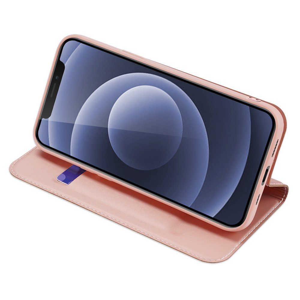 Dux Ducis Skin Leather Case, Knížkové Pouzdro, Xiaomi Redmi 10C, Růžové