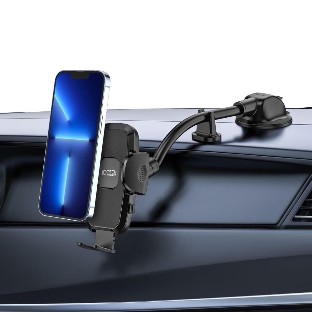 Tech-Protect V3 Suport Pentru Parbrizul și Bordul Mașinii Cu Braț Lung, Negru