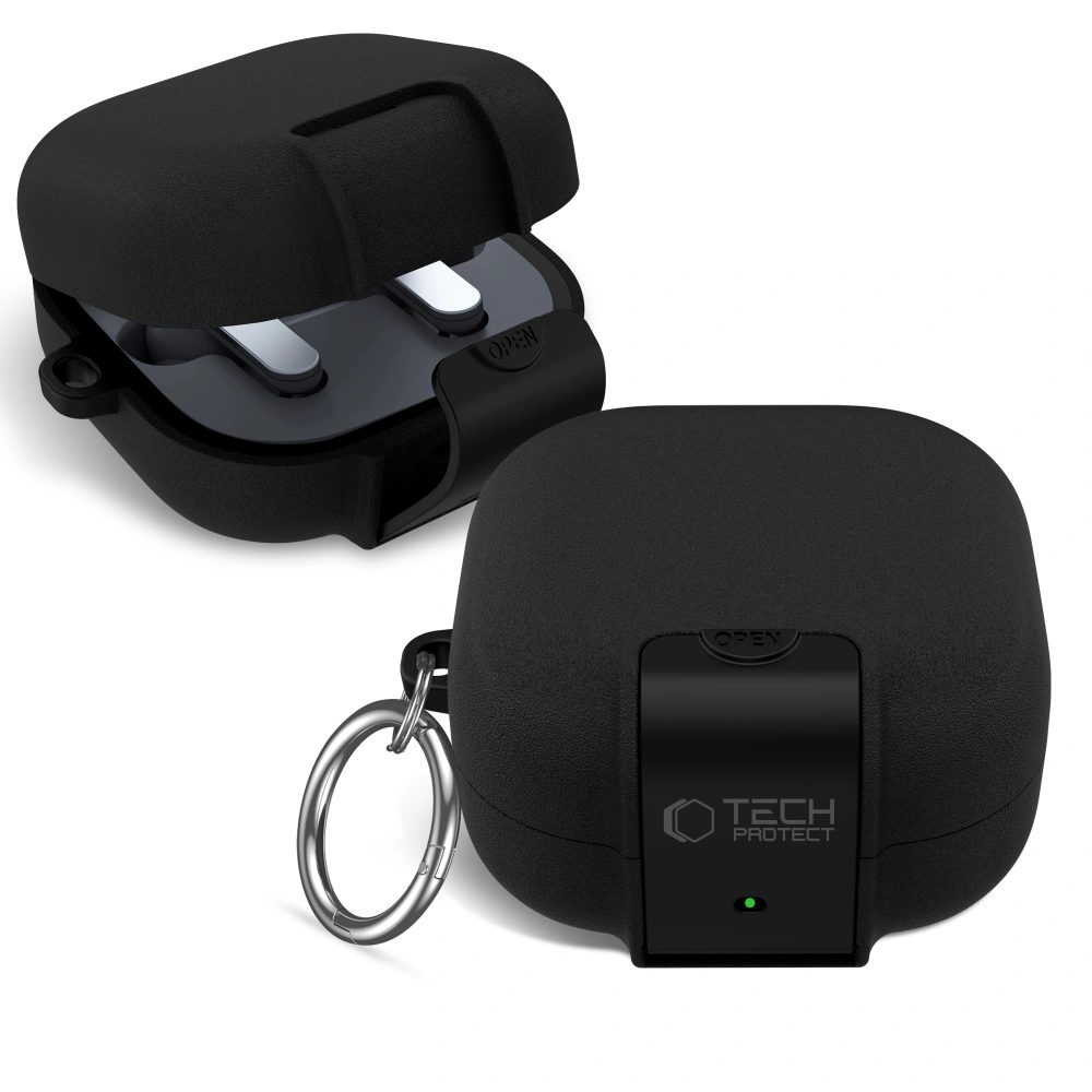 Levně Tech-Protect Slim Hook pouzdro, Samsung Galaxy Buds 4 / 4 Pro, černé