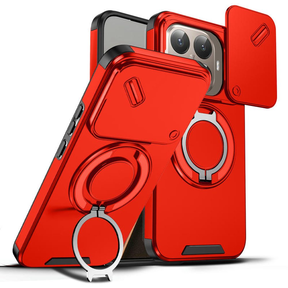 Levně Camslide Stand obal, Xiaomi 15T Pro, červený