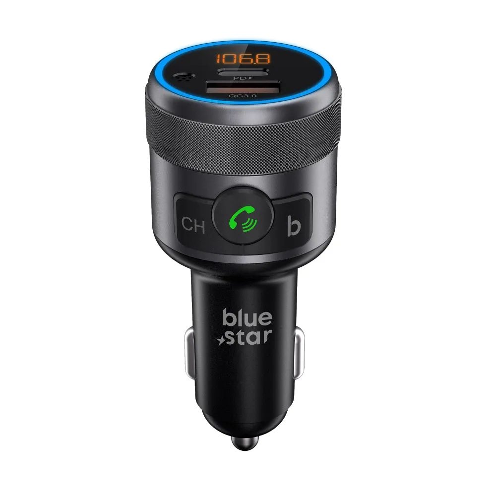 BlueStar AutoHarmony C81 FM predajnik, Bluetooth, QC 3.0, PD, 42W, sivi