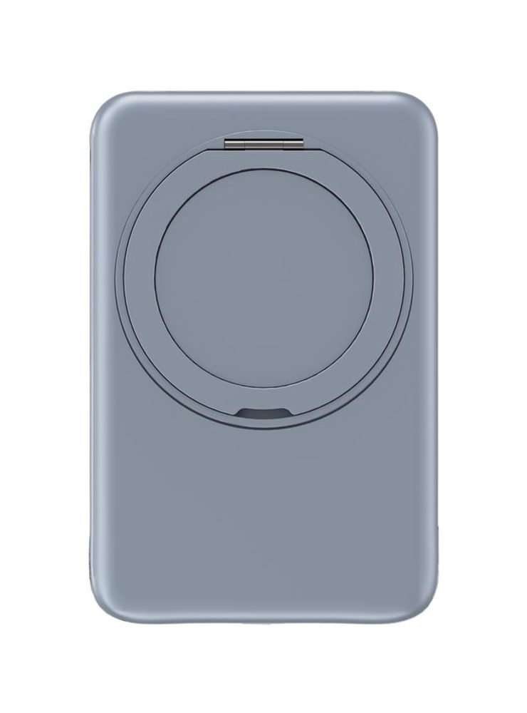 Levně UltraThin MagSafe Powerbanka 10000 mAh s otočným stojánkem, PD20W + 15W bezdrátově, stříbrnošedá