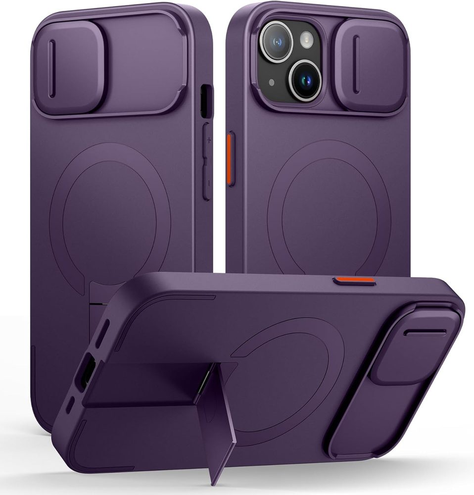 Suritch MagSafe Kickstand Camprotector obal iPhone 16 Plus, fialový