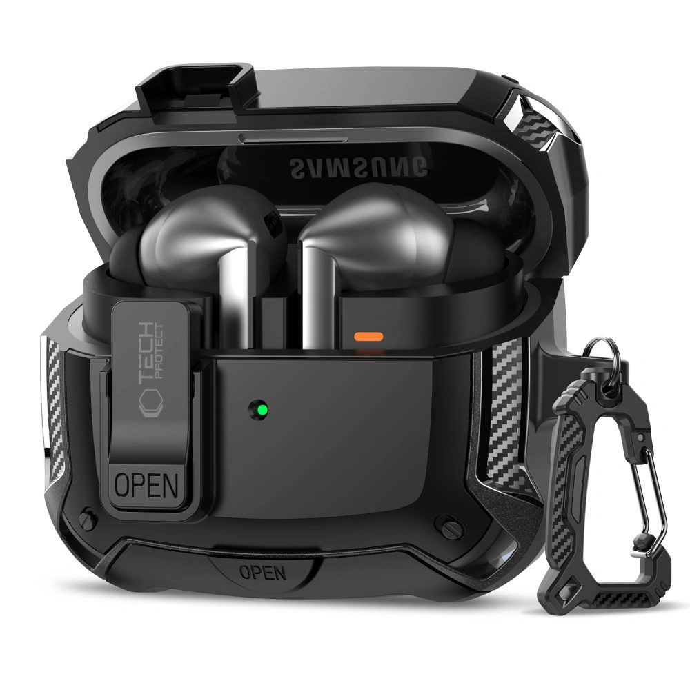 Tech-Protect Carbonox MagSafe pouzdro, Samsung Galaxy Buds 3 / 3 FE / 3 Pro, černé