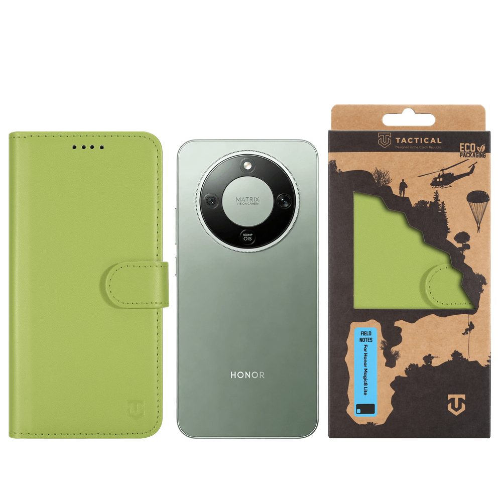 Tactical Field Notes puzdro, Honor Magic8 Lite, svetlo zelené