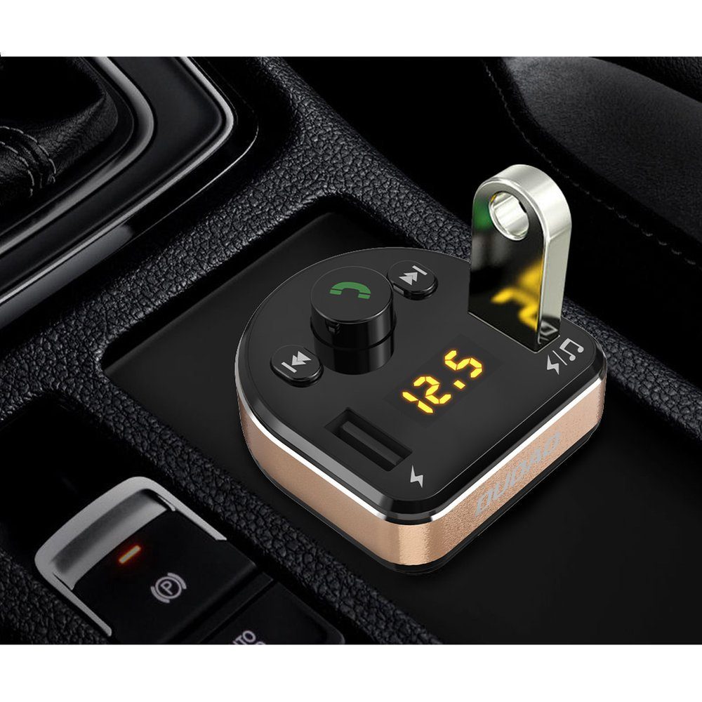Dudao FM Adó Bluetooth Autós Töltő, MP3, 3.1 A, 2x USB, Fekete (R2Pro Fekete)