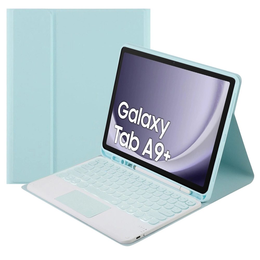 Levně Pouzdro s Bluetooth klávesnicí pro Samsung Galaxy Tab A9 Plus, modré