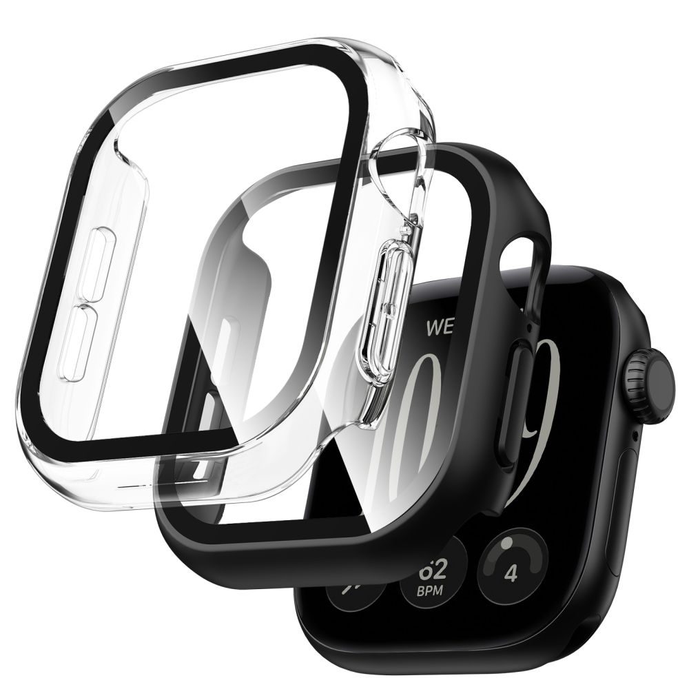 Tech-Protect Defense 2 komada, Apple Watch 12 (42 mm), crna i prozirna