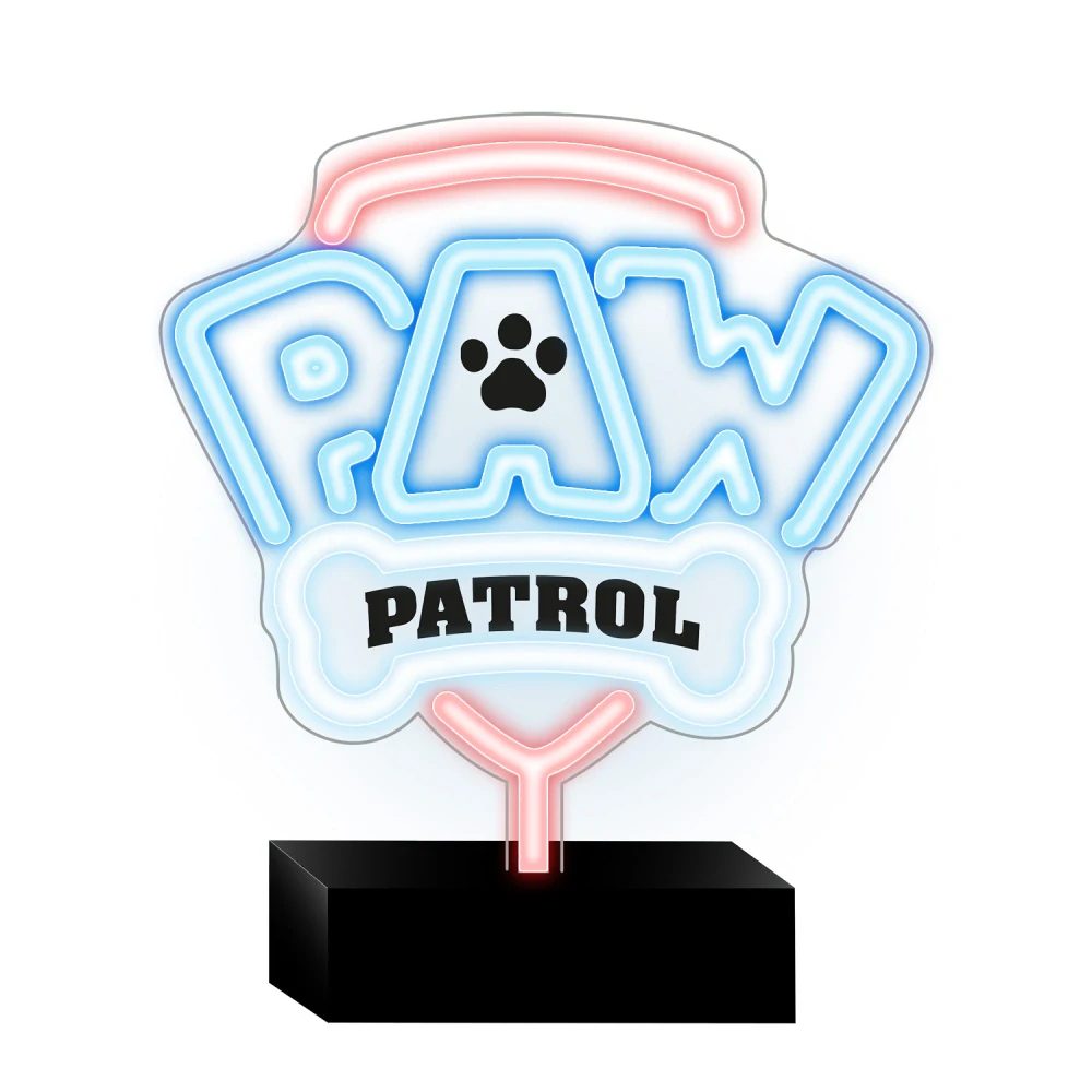 Levně Neonová LED lampa na stojánku Tlapková patrola - Logo