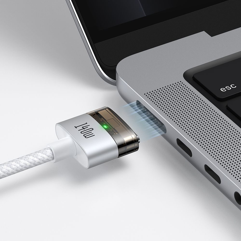 Mcdodo Magnetický kábel (CA-2070) USB-C - MagSafe 3, 140W, LED indikátor, 2 m, biely