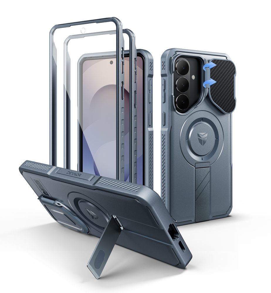 Levně Dexnor MagSafe 360 Kickstand Camprotector obal Samsung Galaxy S26 Plus, modrý