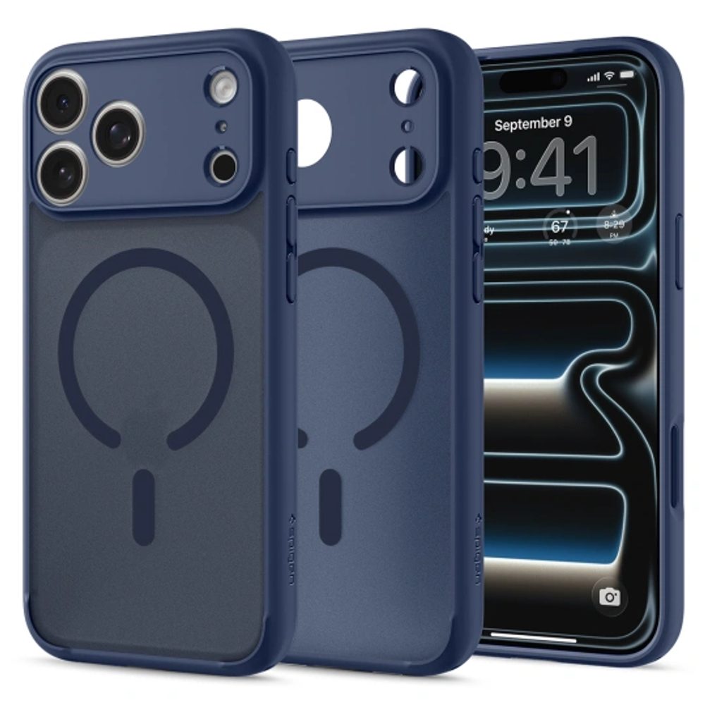 Spigen Ultra Hybrid Mag cu MagSafe, iPhone 17 Pro / 18 Pro, albastru