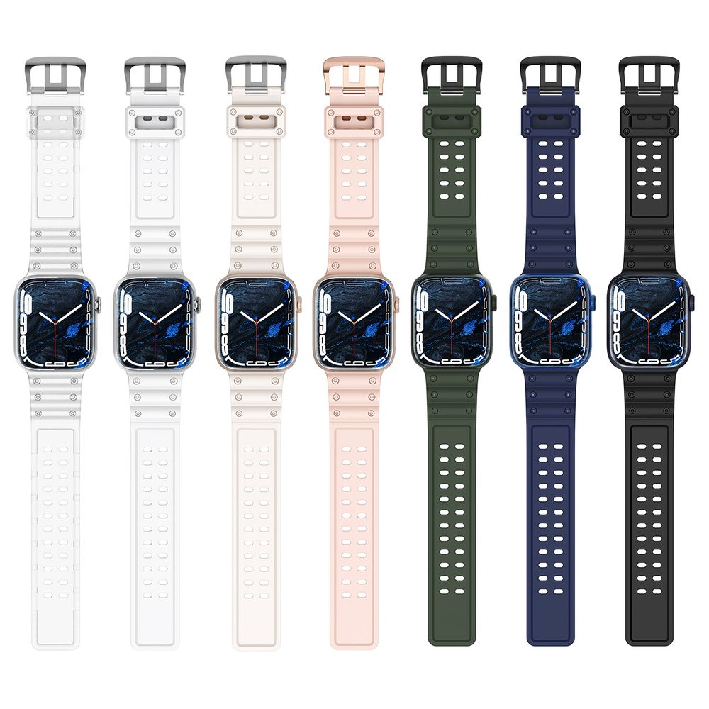 Strap Triple Pas Za Uro Apple Watch SE / 8 / 7 / 6 / 5 / 4 / 3 / 2 / 1 (49/45/44/42mm), črna